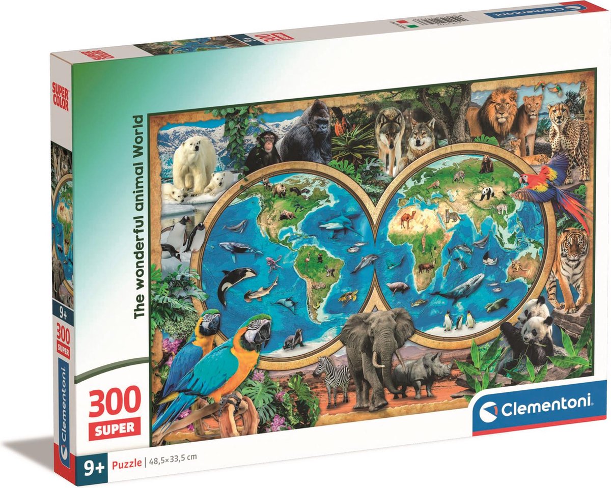 Clementoni legpuzzel super color de wondere dierenwereld, 300st.