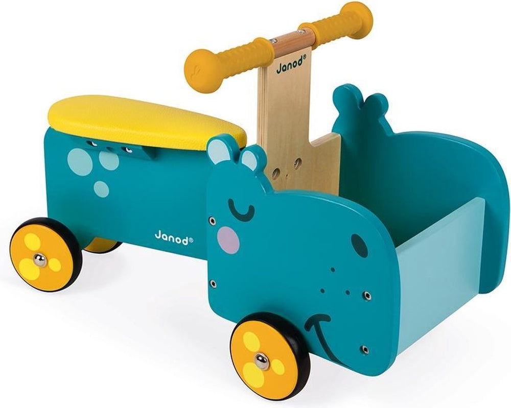 Janod - houten bakfiets loopfiets - nijlpaard