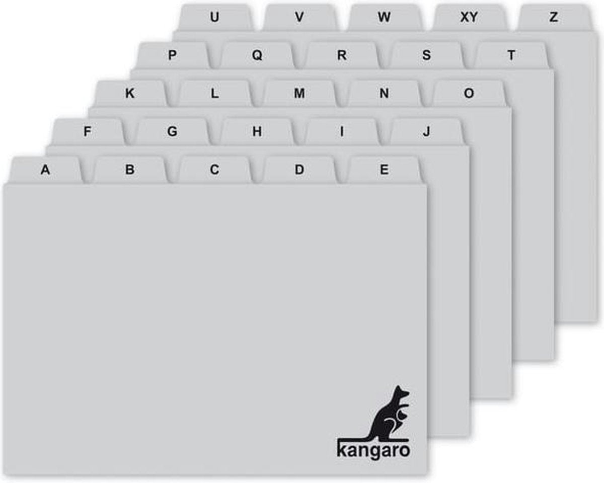 Kangaro tabkaarten - grijs - 210x150 160mm - alfabet - 4az