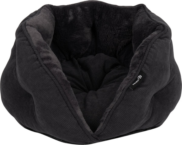 Baboo district 70 tuck - luxe retro kattenmand van corduroy - donkergrijs - 50x50x30 cm