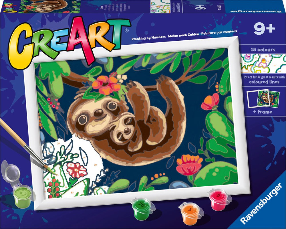 Ravensburger CreArt Sweet Sloths - Painting by Numbers for Kids