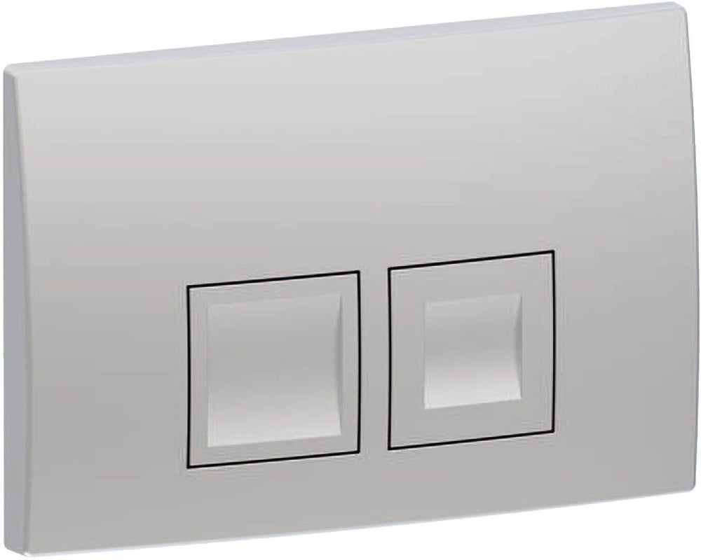 Geberit delta25 bedieningsplaat - 2-toets spoeling - rechthoekige knoppen - dualflush - mat chroom