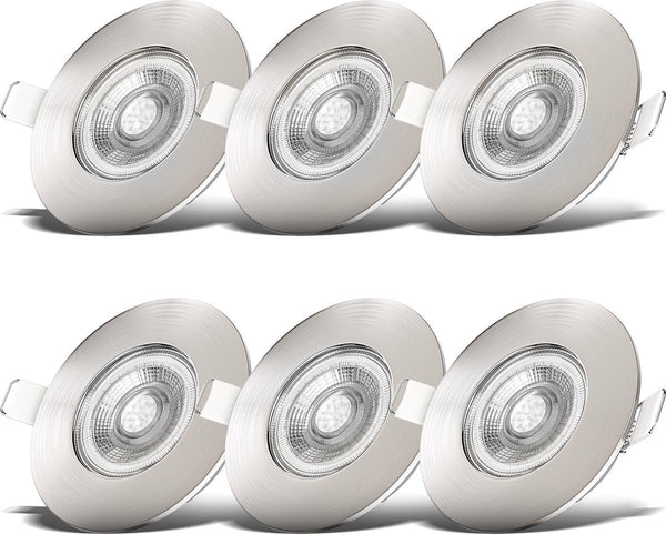 B.k.licht b.klicht - inbouwspots badkamer - set van 6 - led badkamerverlichting - spotjes - ip44 - ø9cm - 3.000k - 460lm - 5w