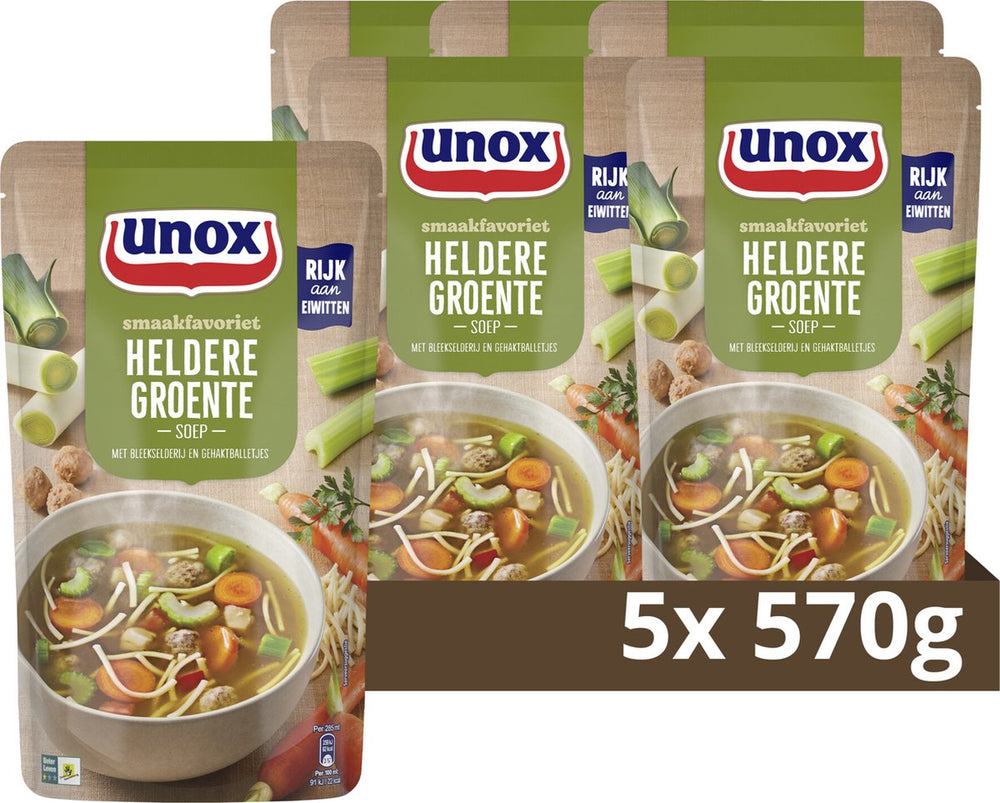 Unox - soep in zak - heldere groentesoep - 5 zakken x 570 ml