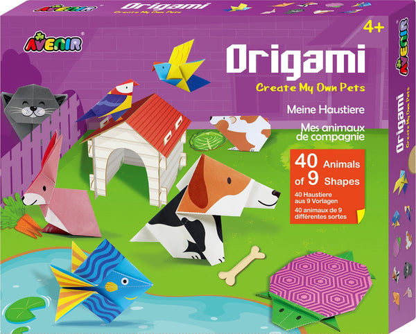 Avenir origami: mijn eigen huisdieren, 40 vouwpapieren, 8 modellen, in doos, 4+
