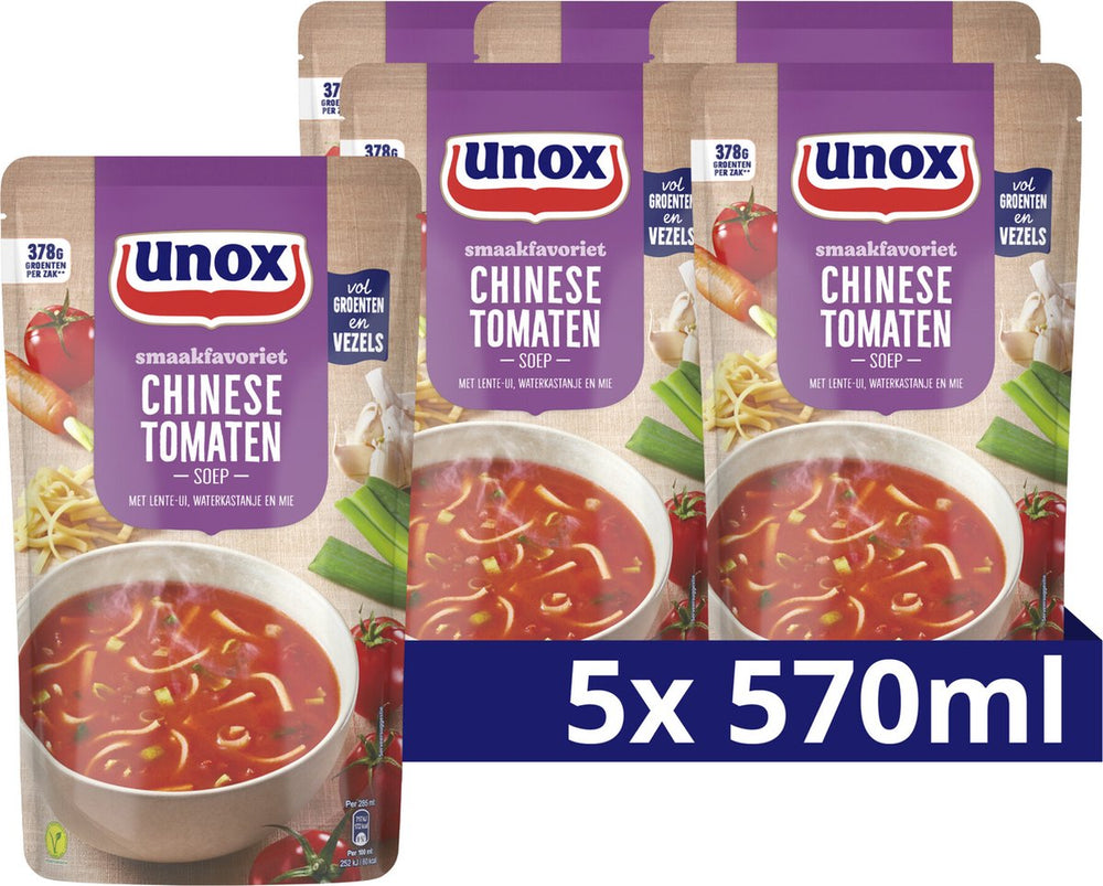 Unox - soep in zak - chinese tomatensoep - 5 zakken x 570 ml
