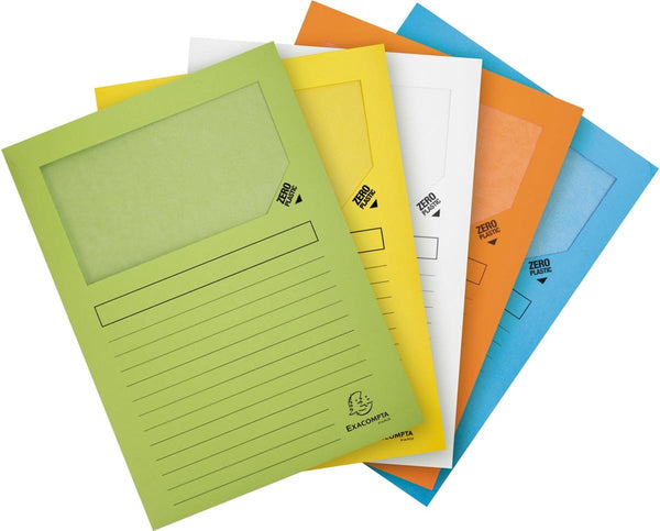 Exacompta forever® pak van 25 venstermappen 120g m2 - 22x31cm voor a4 - geassorteerd - 50260e