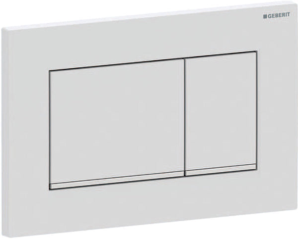 Geberit sigma20 bedieningsplaat - 2-toets spoeling - rechthoekige knoppen - matwit easy-to-clean - dualflush - mat wit