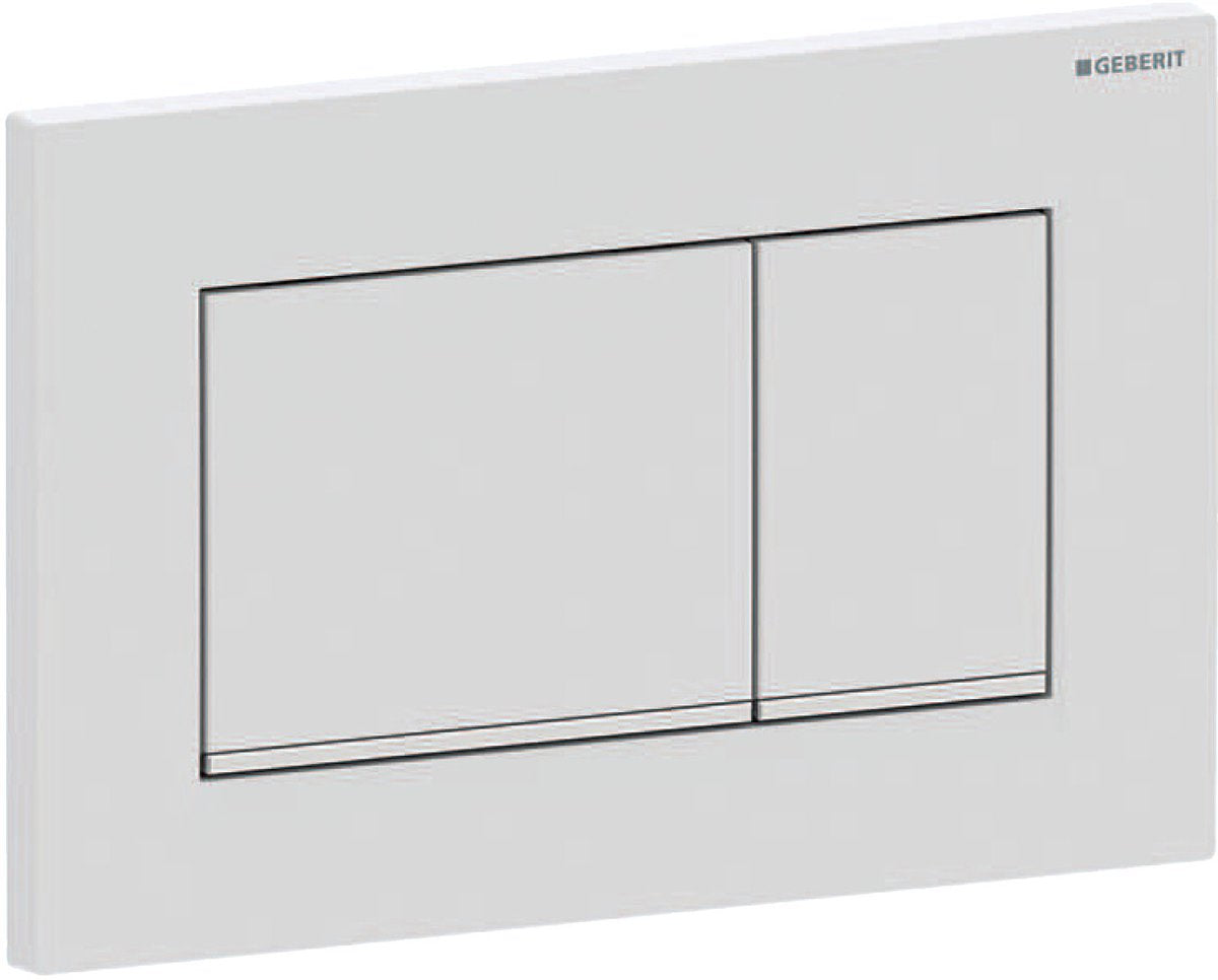 Geberit sigma20 bedieningsplaat - 2-toets spoeling - rechthoekige knoppen - matwit easy-to-clean - dualflush - mat wit