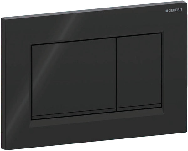 Geberit sigma20 bedieningsplaat - 2-toets spoeling - vierkant - dualflush - glans zwart mat