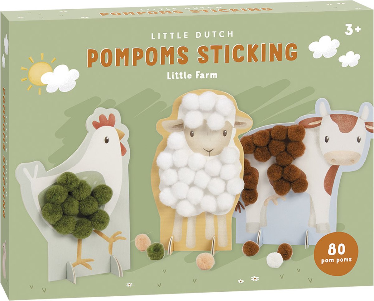 Little Dutch pompom plakken boerderijtje