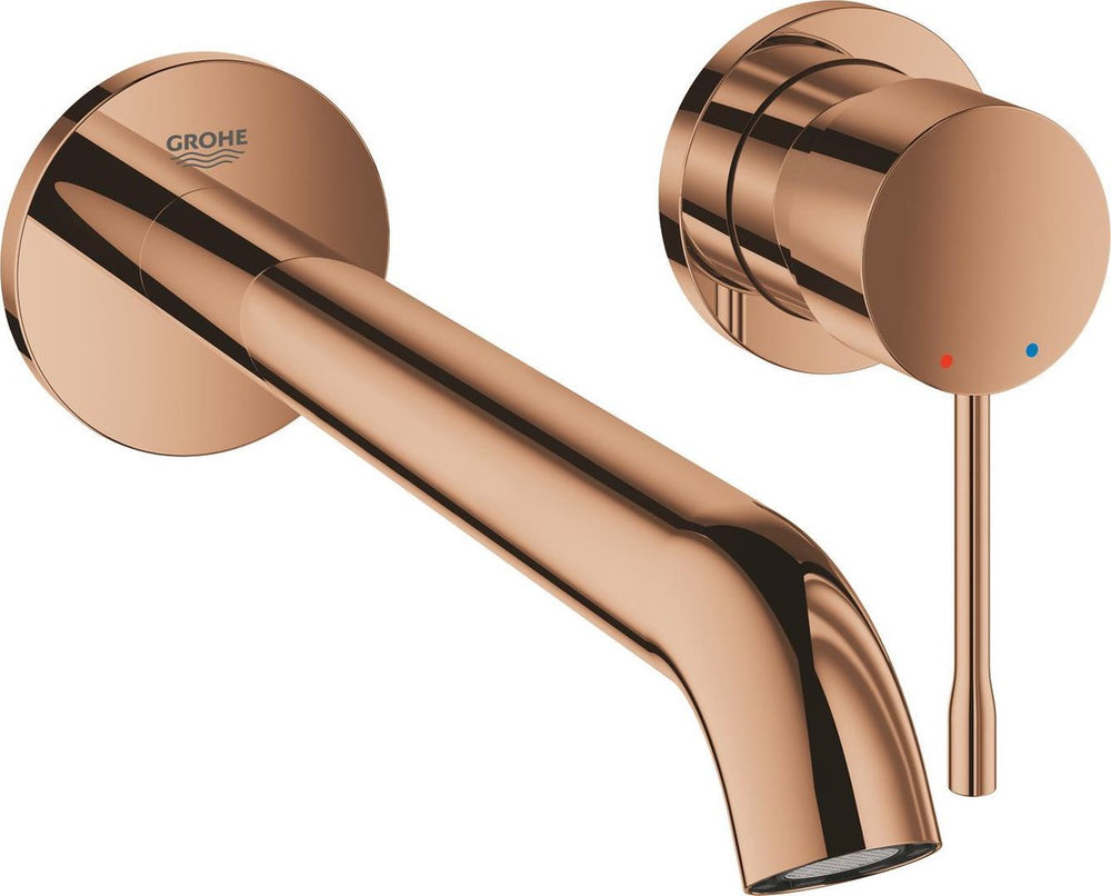 Grohe essence new wandgemonteerde inbouw wastafelkraan - afbouwdeel - zonder inbouwdeel - lange uitloop - warm sunset (brons) - 19967da1