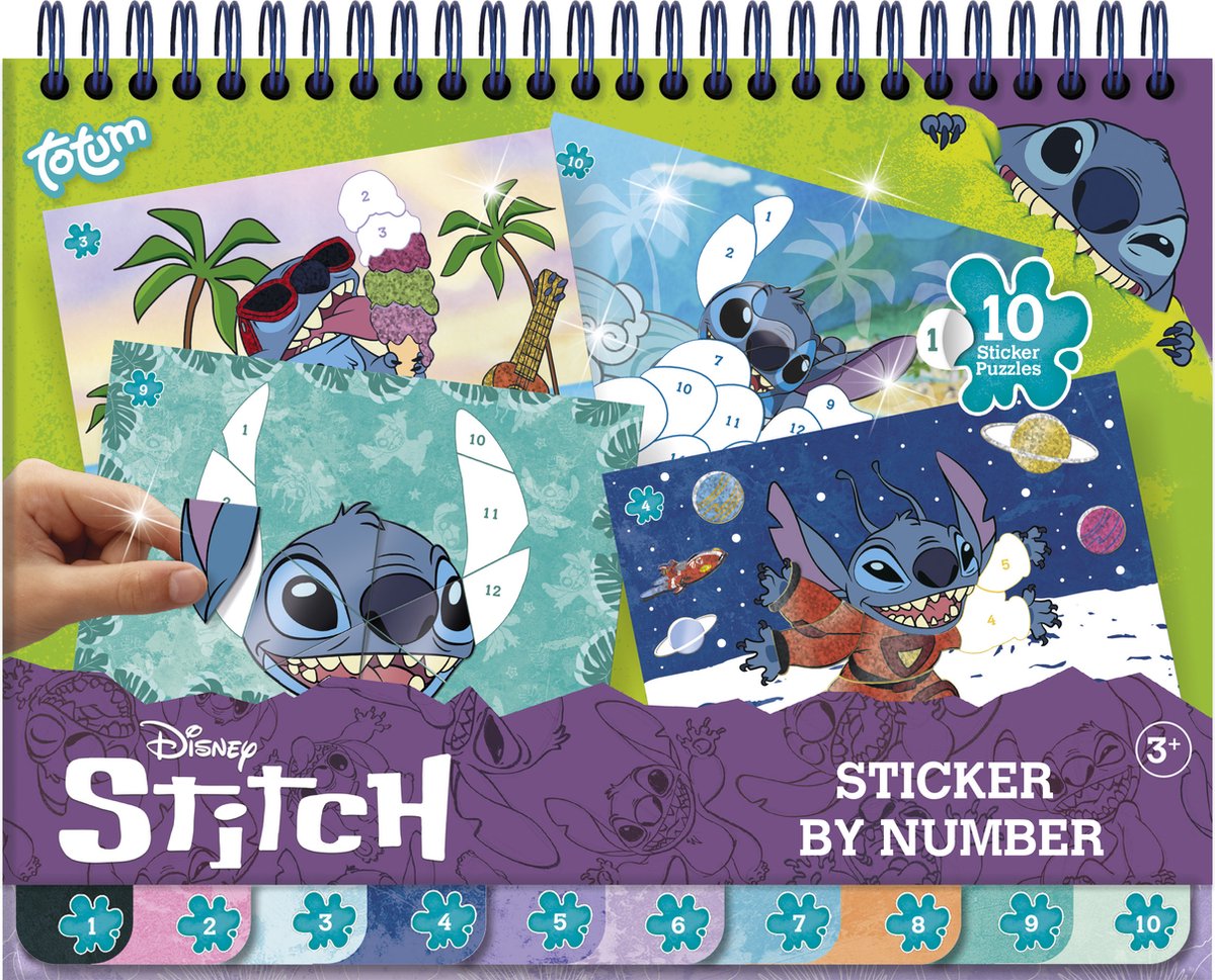 Totum stickers op nummer boek stitch