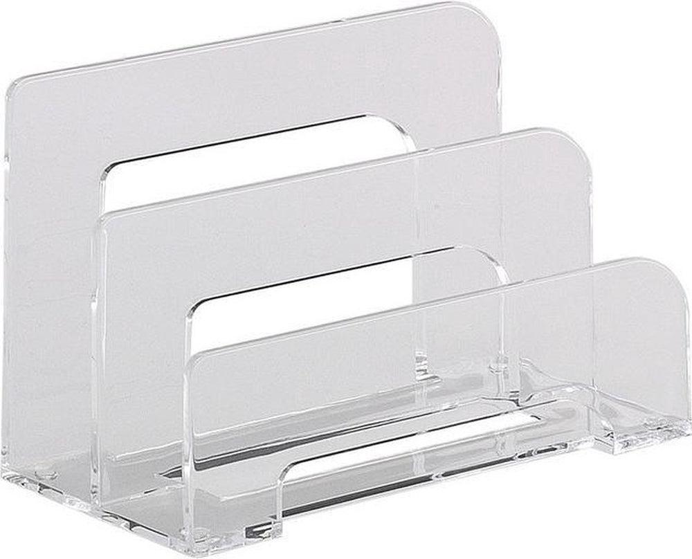 Alco brievenstandaard acryl - 2-vaks transparant - 75x150x95mm - al-4466