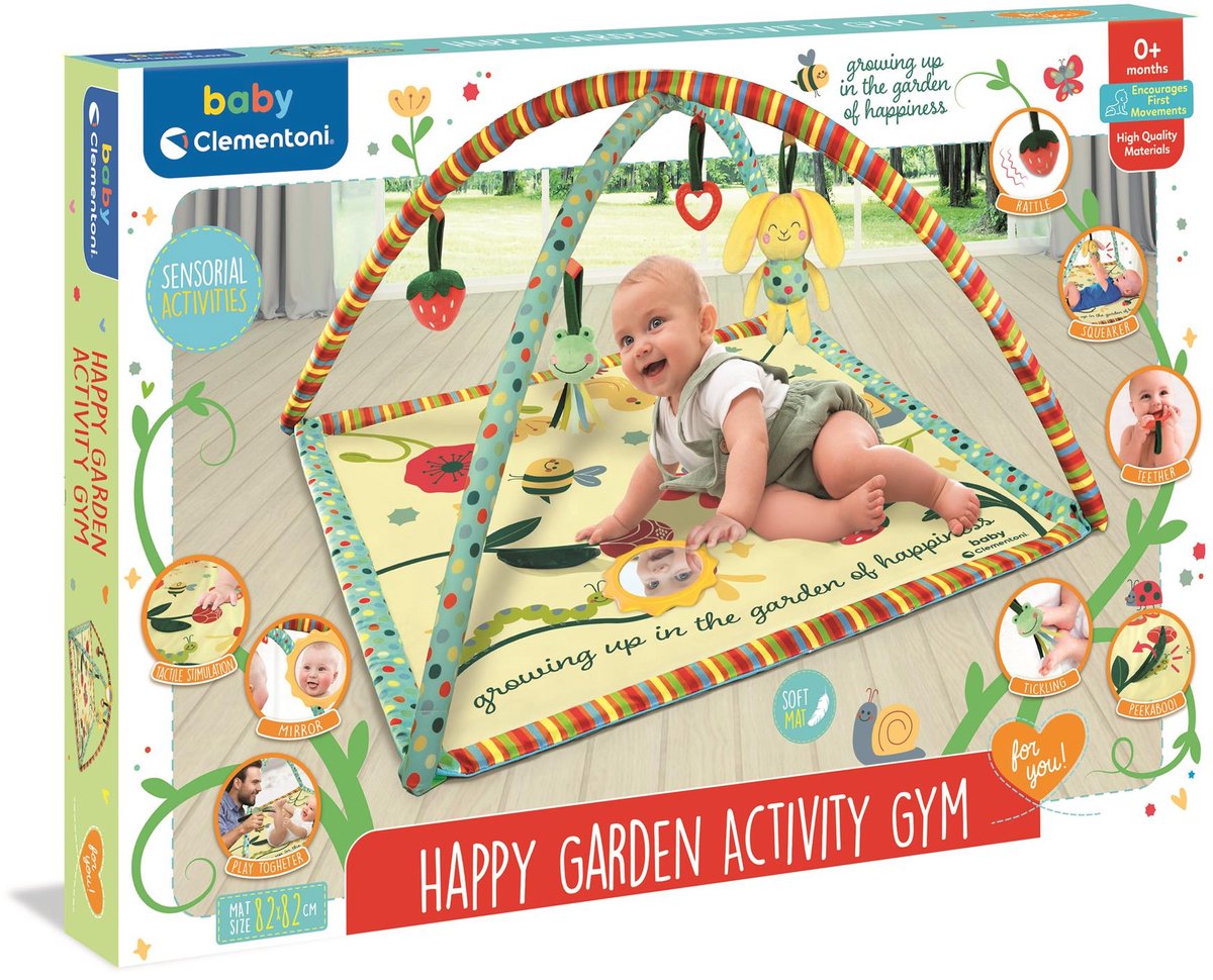 Clementoni - baby garden of happiness speelmat - activity play gym - babygym met speelboog - vanaf 0 maanden
