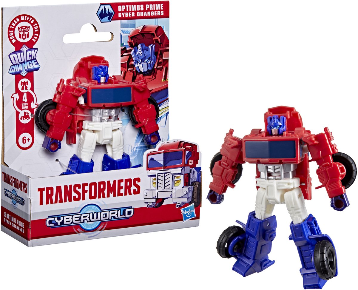 Hasbro transformers-speelgoed cyberworld cyber changers optimus prime, actiefiguur, 6+