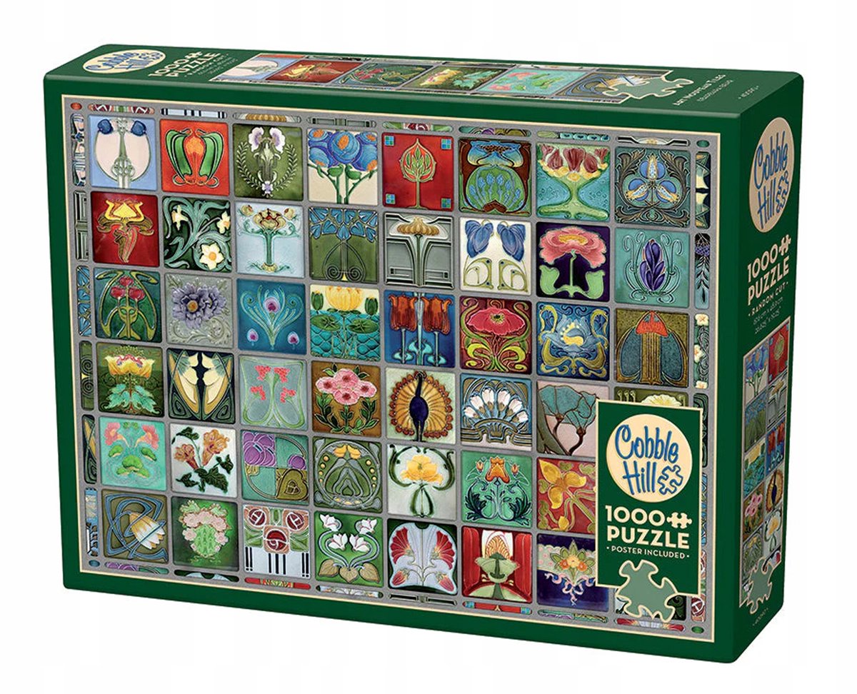 Cobble hill merkloos puzzel 1000 stukjes art nouveau tegels