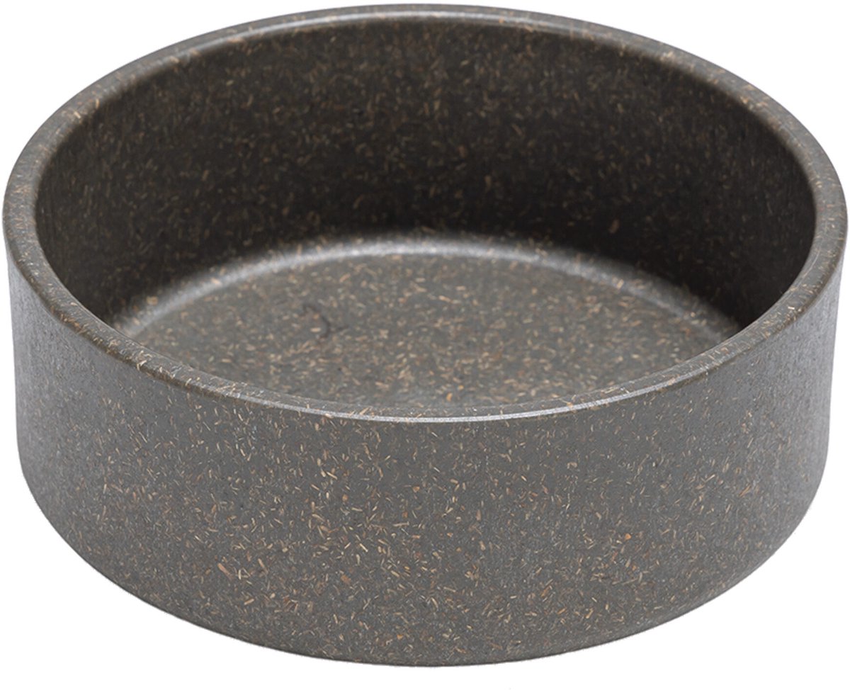 Designed by lotte noor voerbak hond - eetbak drinkbak - vaatwasserbestendig - bamboe - grijs - 12 cm