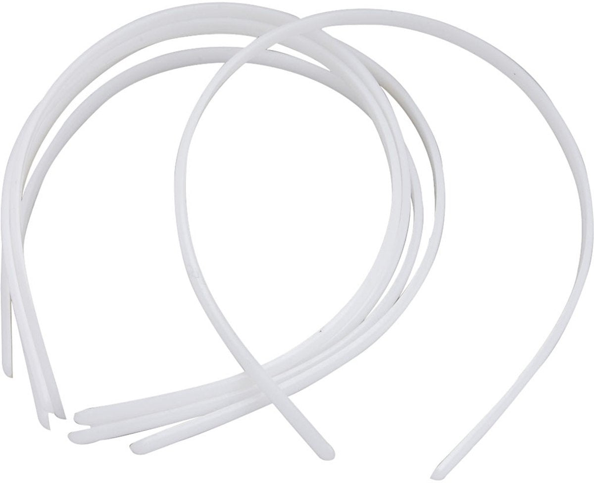Creativ company plastic haarbanden wit 8 mm 20 stuks