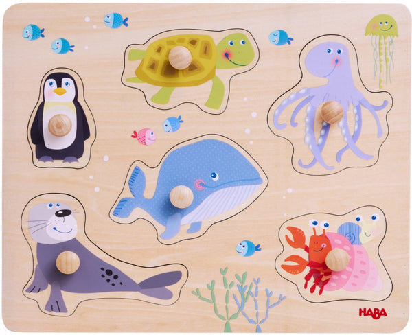Haba inlegpuzzel zeedieren.