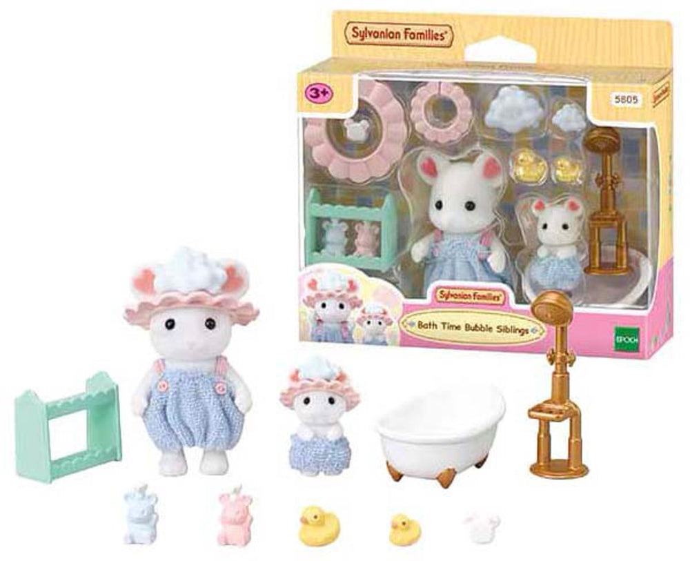 Sylvanian families 5805 bubbel badtijd broer- zus