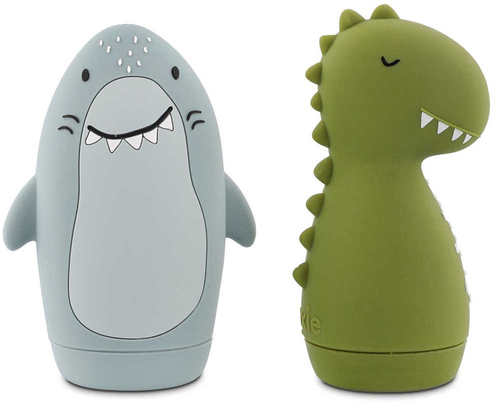 Trixie badspeelgoed sproeiende dieren mr. shark mr. dino – 2 stuks - badspeelgoed voor baby's