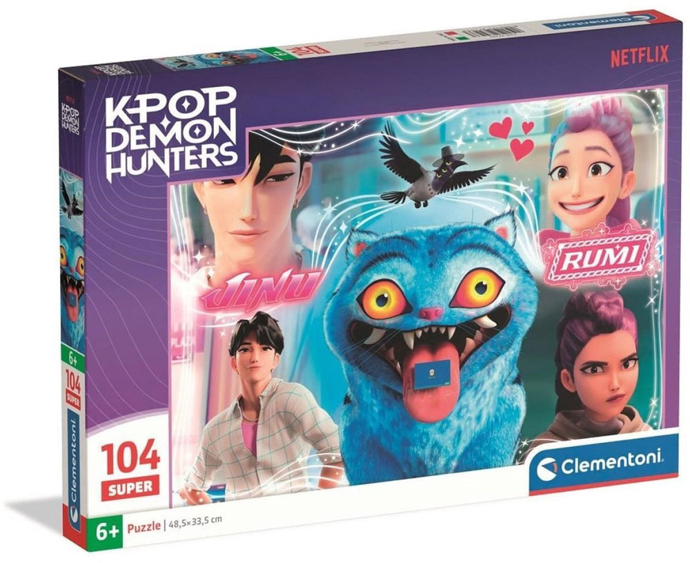 K-pop demon hunters puzzel maxi 104 stukjes van clementoni supercolor - kpop huntrix - k pop legpuzzel cadeau voor kinderen vanaf 6 jaar
