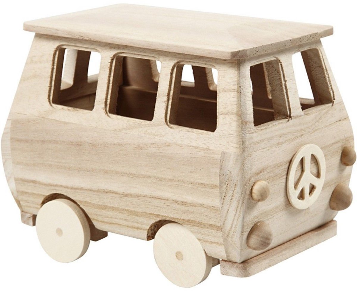 Creativ company wooden mini bus, 17x10x13cm