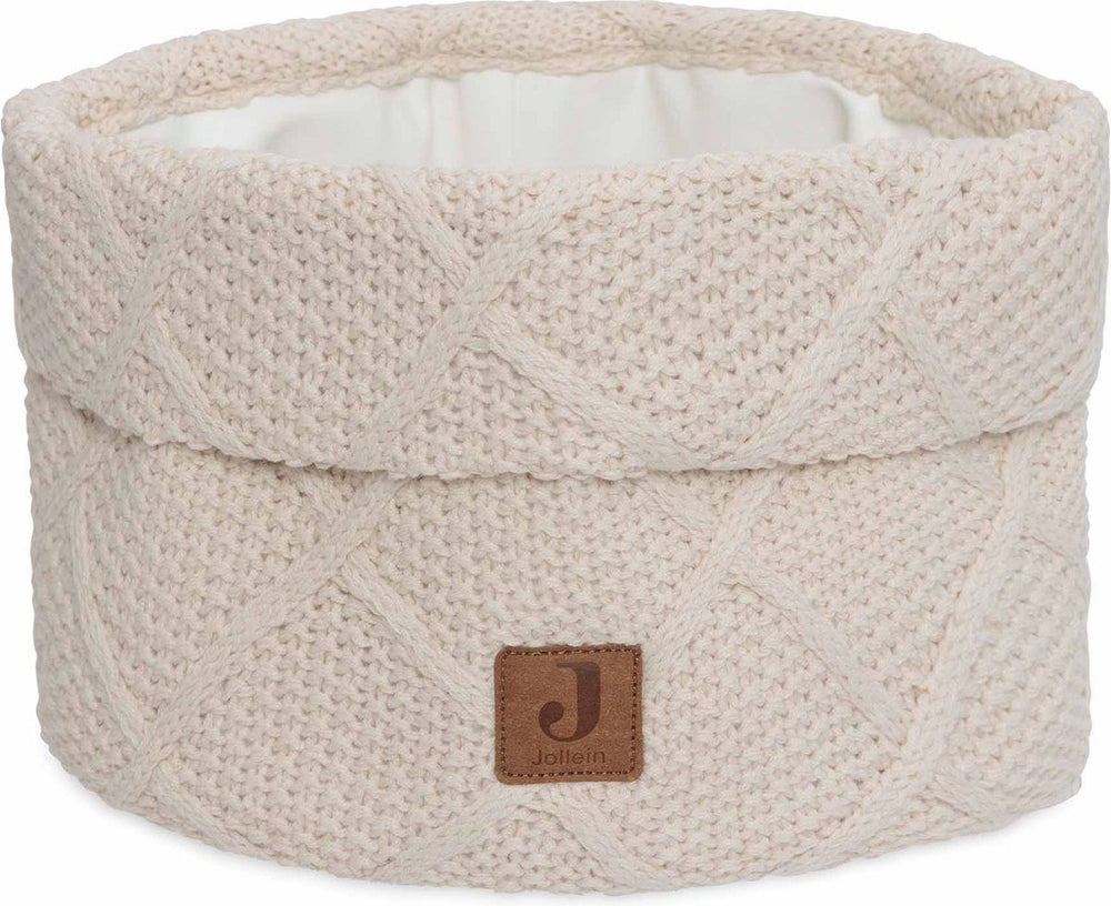 Jollein - commodemandje - commode mandje voor babykamer- 14x18cm - opbermand - check knit oatmeal