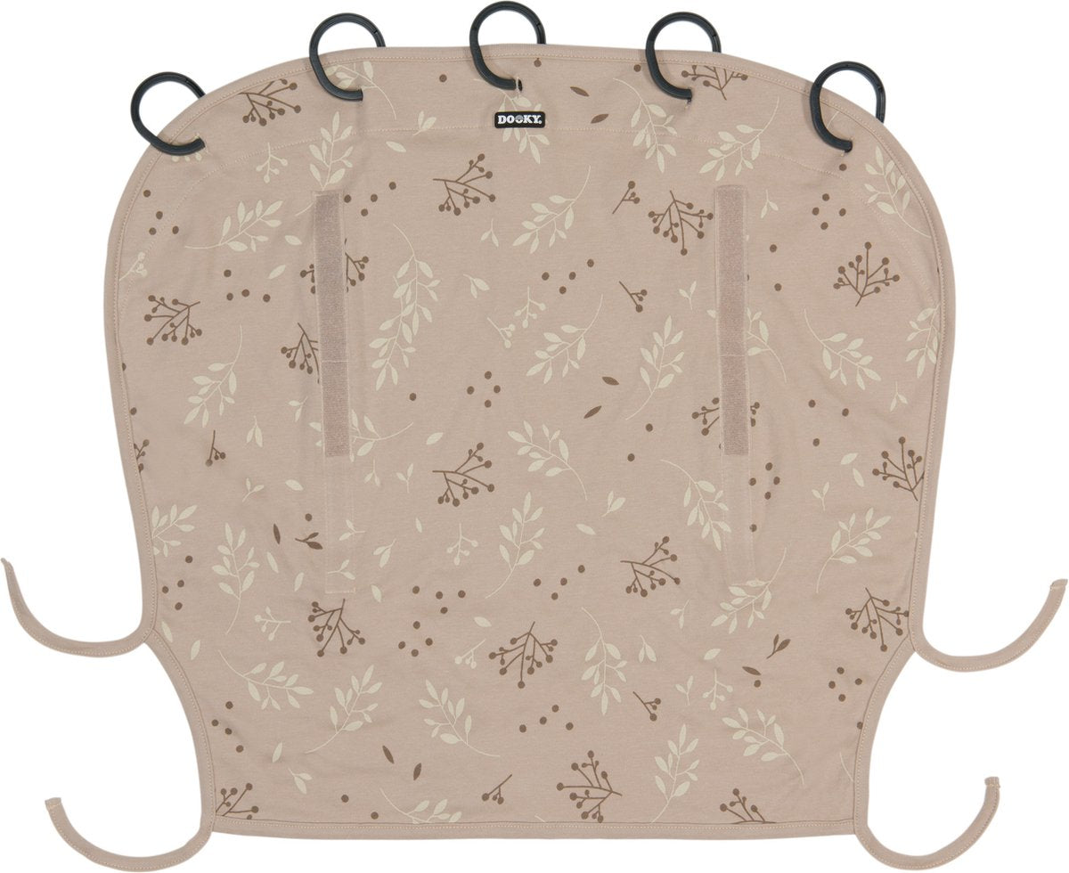 Dooky universal cover zonnescherm kinderwagen - uv bescherming voor je kind - zonnedoek buggy - romantic leaves beige