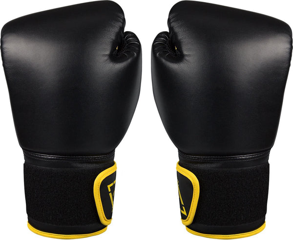 Avento bokshandschoenen pu - 10 oz - zwart geel