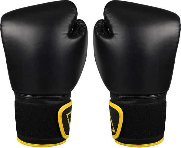 Avento bokshandschoenen pu - 6 oz - zwart geel