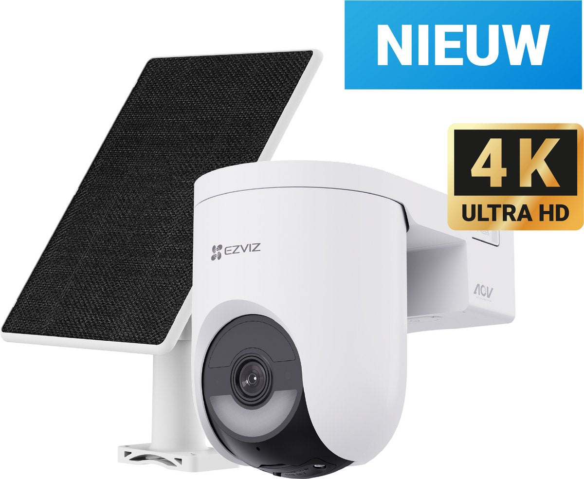 Ezviz hb8 lite 4k kit - solar beveiligingscamera buiten - ptz camera- 360° zicht, slimme detectie tweewegspraak - eenvoudig installeren -compatibel met amazon alexa en google assistant- ai-tracking - geen maandkosten