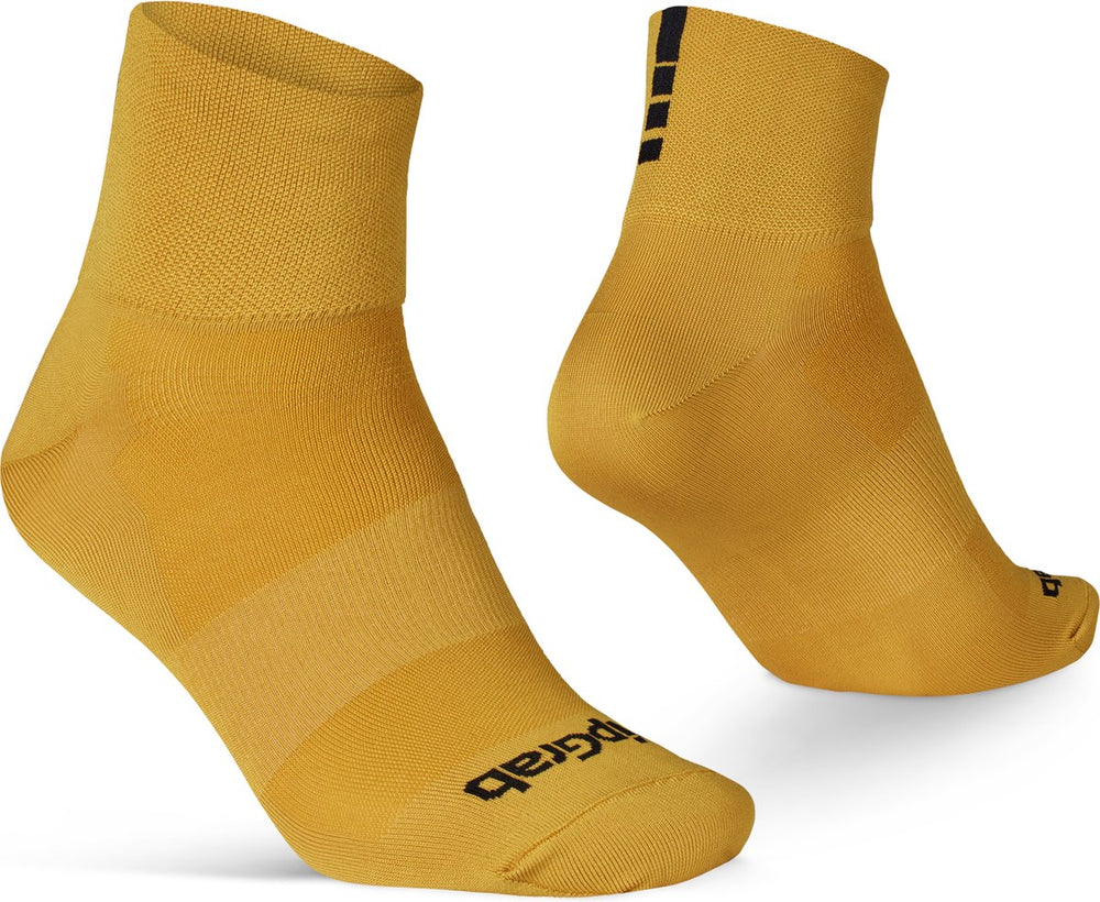 Gripgrab - lightweight sl korte performance zomer fietssokken 1 paar coolmax wielersport sokken low cut - mosterd geel - unisex