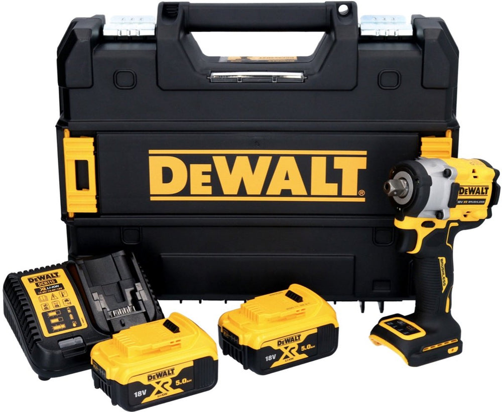 Dewalt dcf922p2t accu slagmoersleutel | 1 2 met ratel | 18v | 2 x 5.0 ah + lader | in tstak - dcf922p2t-qw