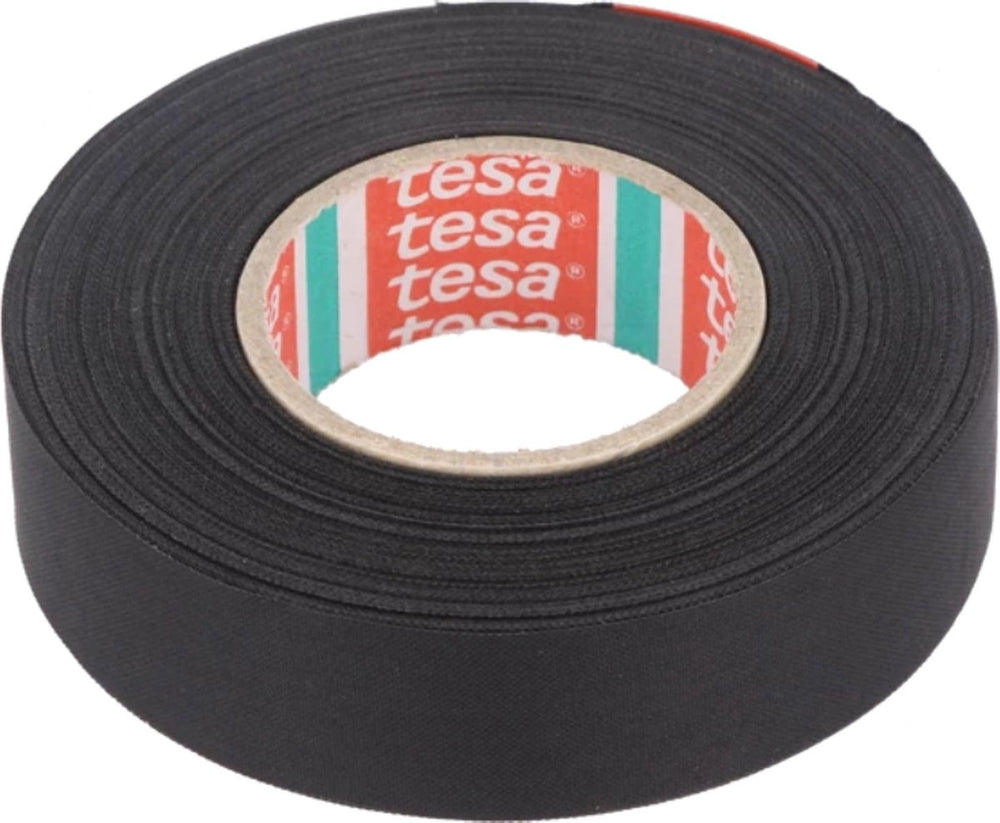 Tesa - textieltape - zwart - 19mm x 25m - pet stof