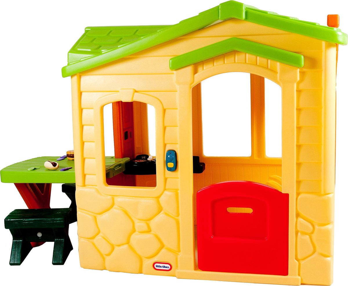 Little tikes speelhuis picknick natural - geel groen