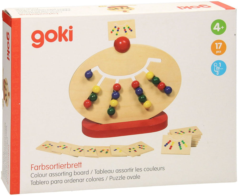 Goki kleurenrangschikspel 23x28cm, met 16 voorbeeldplaatjes, 4+ 4