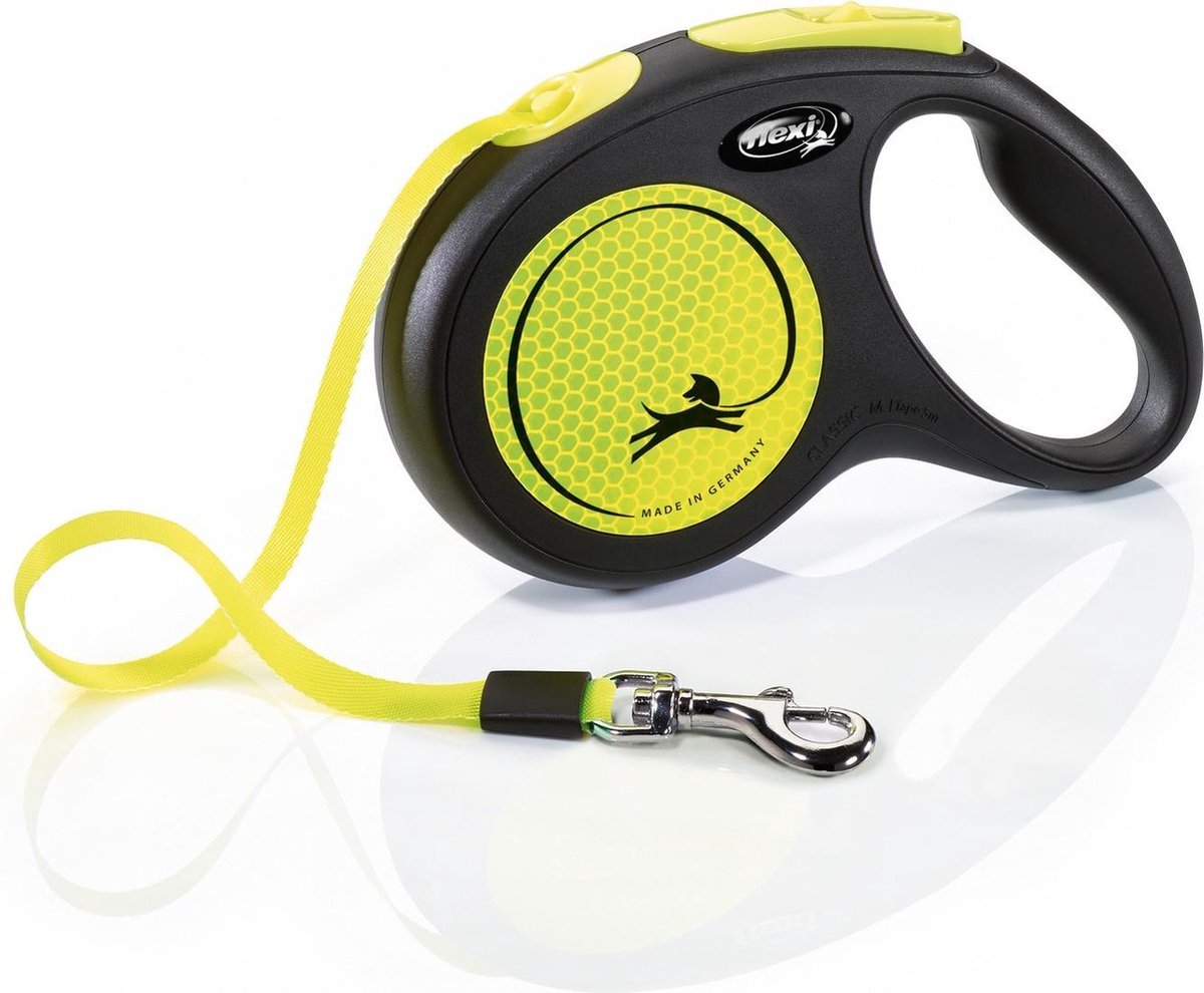 Flexi Rollijn nieuw neon tape zwart geel
