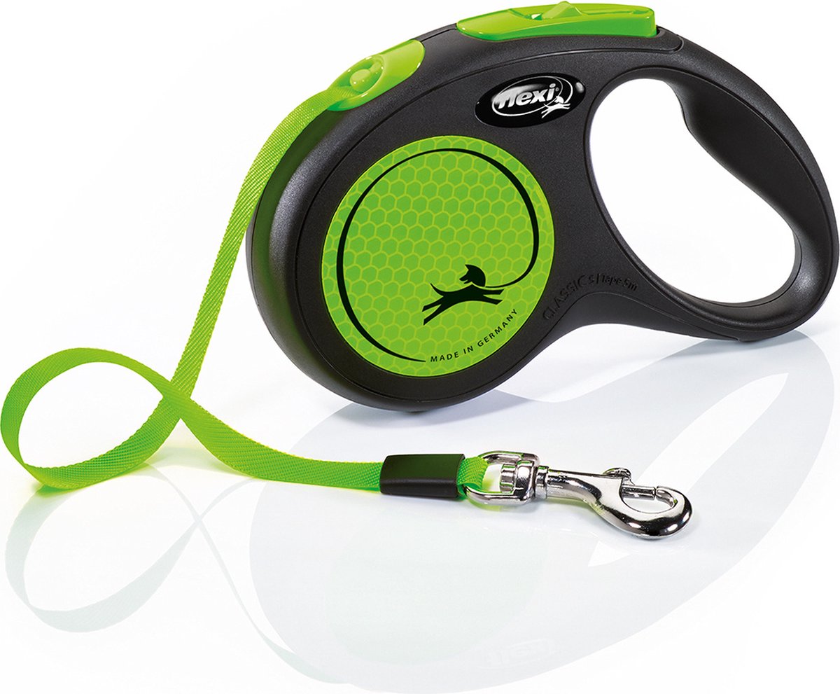 Flexi Rollijn nieuw neon tape zwart groen