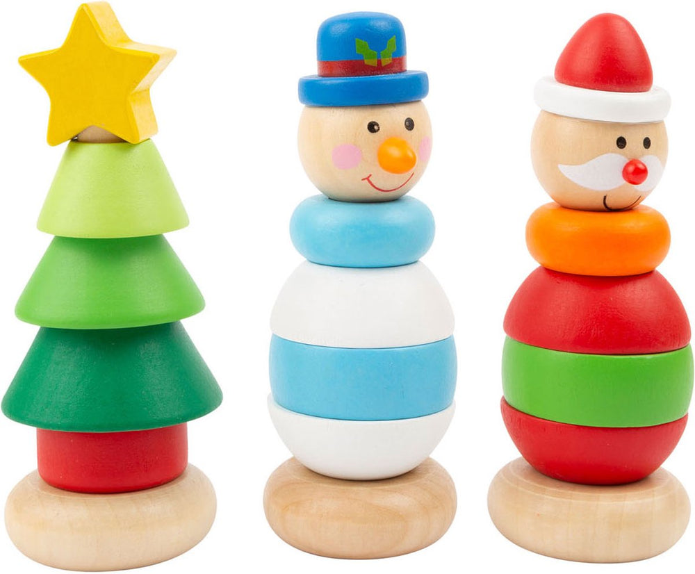 Small foot - wooden stacking tower Christmas figure, per piece