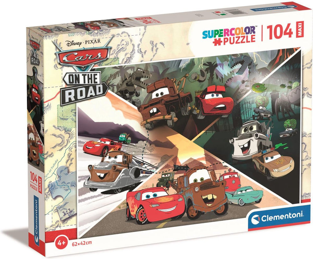Clementoni legpuzzel super color maxi disney cars, 104st.
