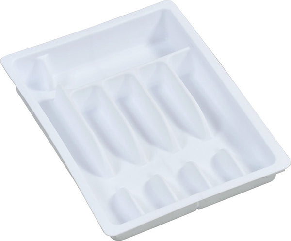 Kesper uitschuifbare bestekbak van plastic | 6 vaks -> uitschuifbaar naar 8 vaks | bestek opbergen in la | verstelbare bestekbak | 29-50 x 38 x 6,3 cm. | kleur: wit