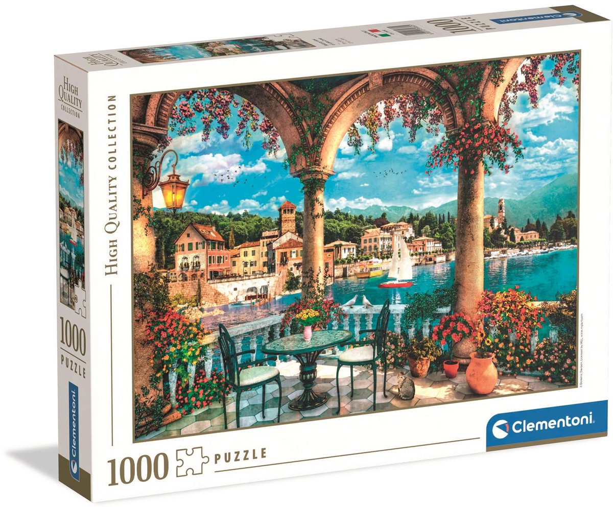 Clementoni - puzzel - 1000 stukjes - balkon uitzicht op het comomeer - puzzel voor volwassenen - high quality collection