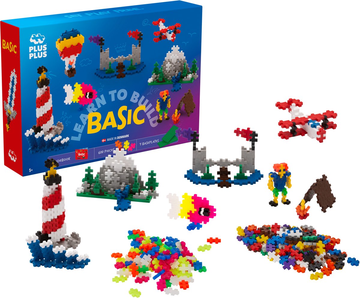 Plus-plus learn to build 600 delige bouwset - 5008 - bouwspeelgoed - constructiespeelgoed - set met bouwstenen - vanaf 5 jaar