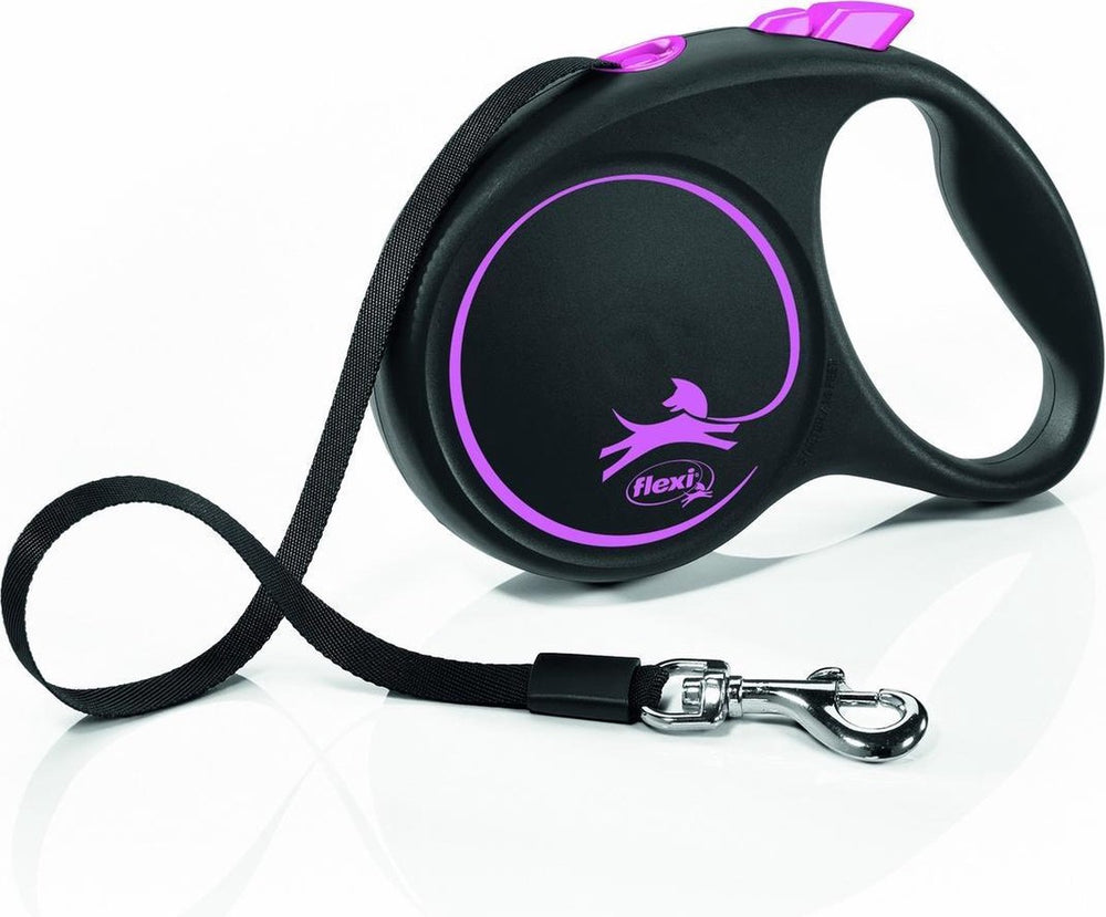 Flexi Rollijn zwart designtape roze
