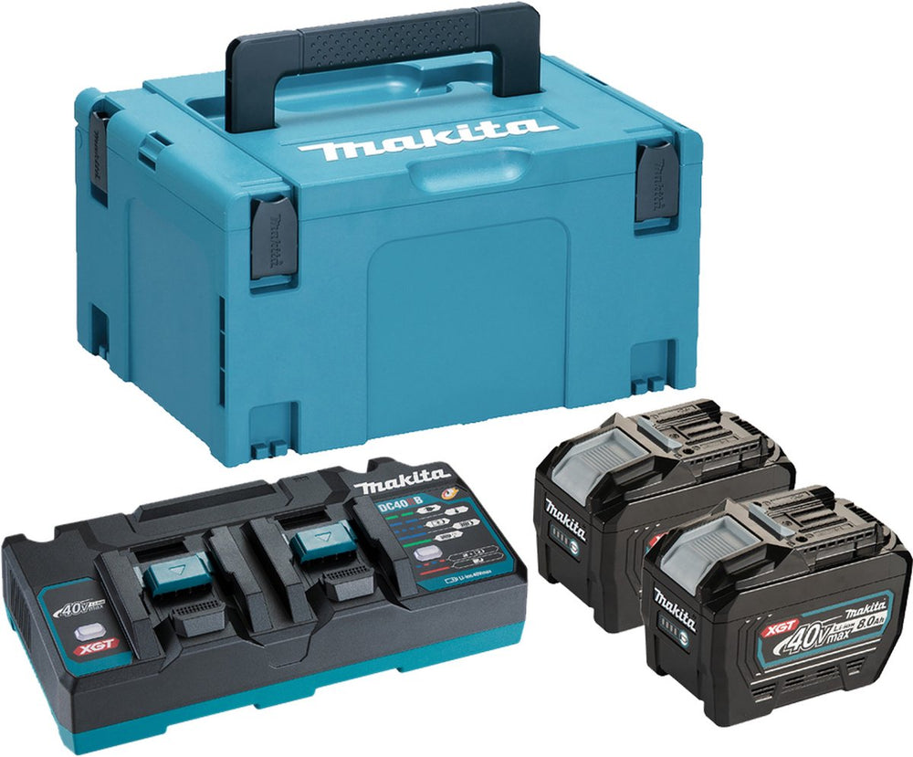 Makita 191y97-1 | xgt startset 40v max in mbox3 (2x 8.0ah bl4080f accu + dc40rb duo snellader) - 191y97-1