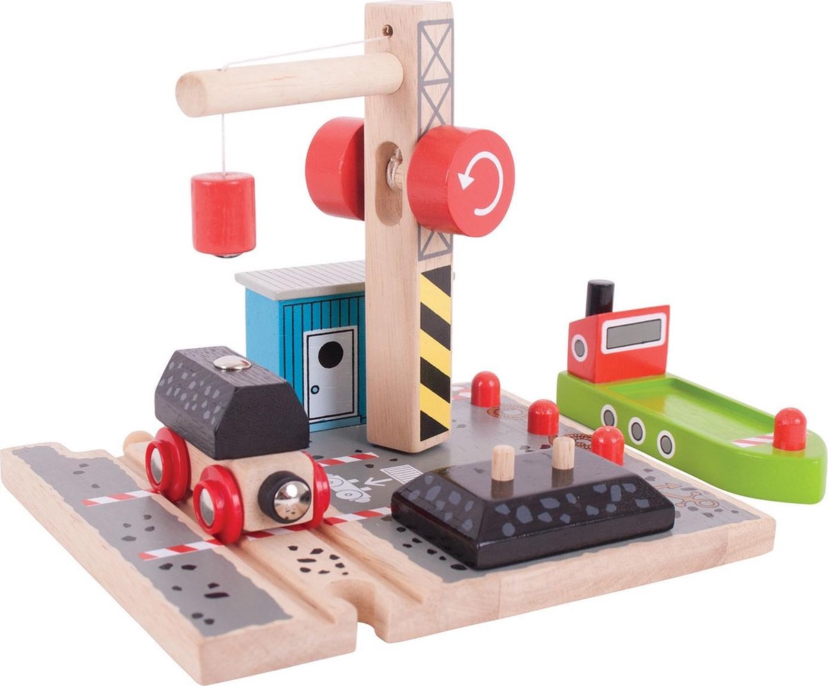 Bigjigs Wooden Train Tracks - Harbour Coal Loading Station