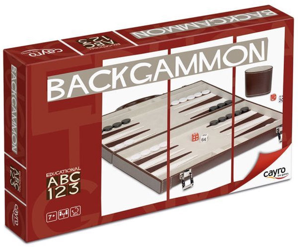 Cayro backgammon - klassiek strategiespel in koffer van polipiel - speelbord 47x36 cm - 30 houten fiches, cubilete en 5 dobbelstenen - 2 spelers - vanaf 7 jaar - collection