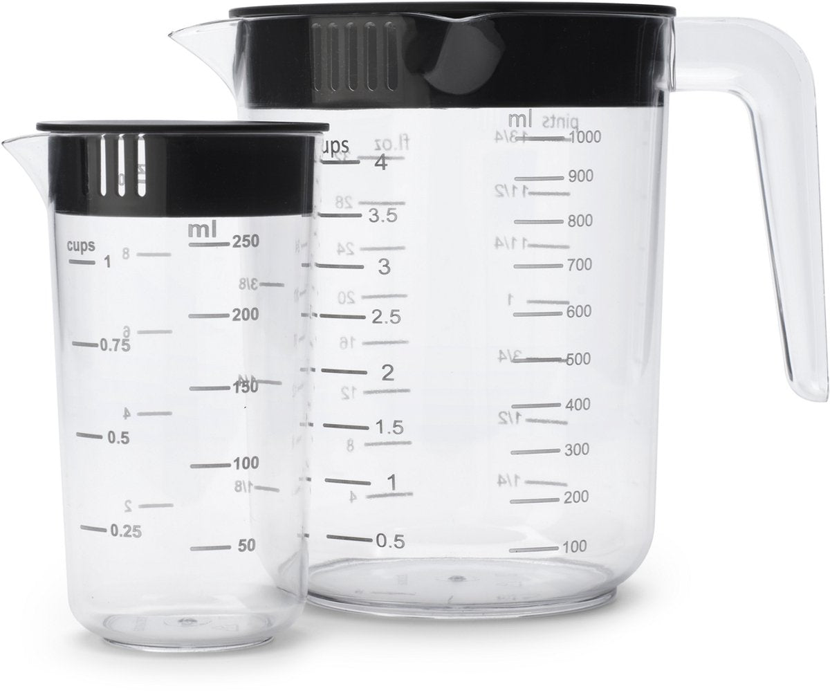 Brabantia smakelijk+ maatbeker set 2 delig donkergrijs